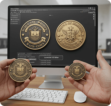 Build Classic Challenge Coins in 3D — Instantly